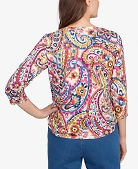 Alfred Dunner Petite Paisley Top