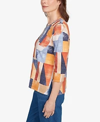 Alfred Dunner Petite Detailed Neckline Top
