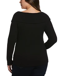 Ella Rafaella Plus Marilyn Ribbed Crossover Long Sleeve Top