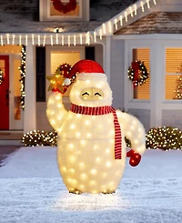 Glitzhome 42" Lighted Fabric Christmas 3D Yeti Outdoor Decor