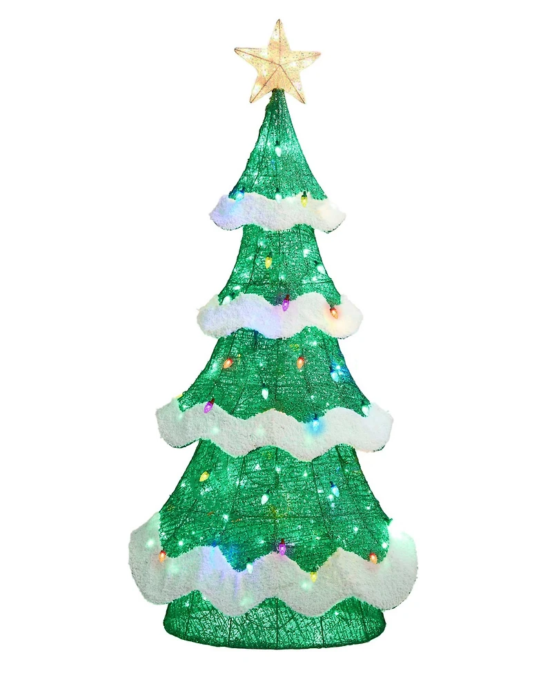 Glitzhome 74.5" Lighted Mesh 3D Christmas Tree