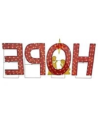 Glitzhome Lighted Fabric Christmas 2D Nativity Hope Polyethylene Lighting Decor, Set of 4