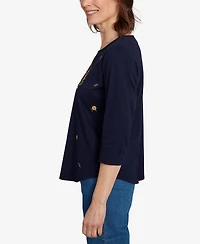 Alfred Dunner Petite Embroidered Top