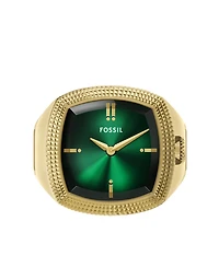 Fossil Unisex Nick Jonas x Machine Luxe Vignette Gold-Tone Stainless Steel Ring Watch, 18.5mm