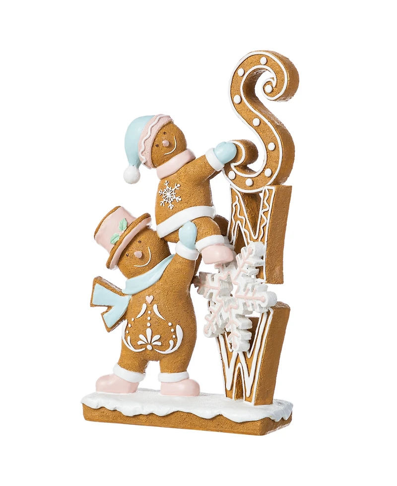 Glitzhome 12.5" Resin Christmas Gingerbread Figurine