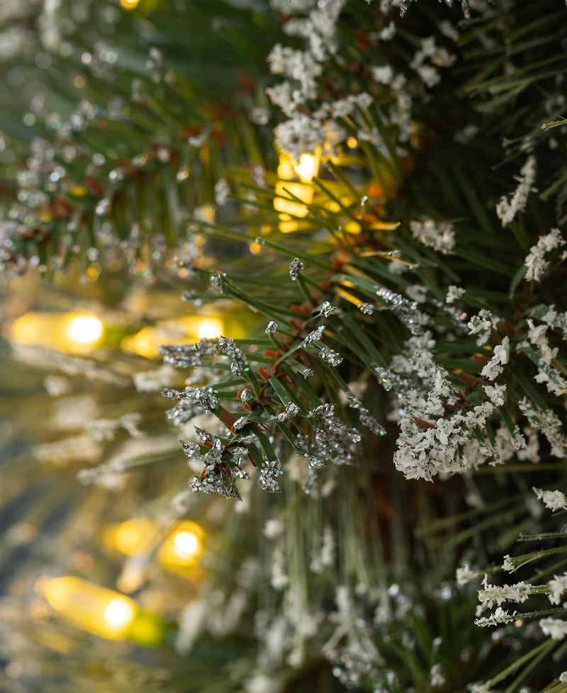 Glitzhome 3 ft Pre-Lit Frosted Greenery Pinecones Christmas Teardrop