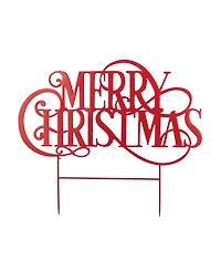 Glitzhome 36" Metal Oversized Christmas "Merry Christmas" Yard Stake