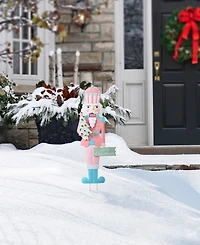 Glitzhome 36" Metal Christmas Nutcracker Yard Stake