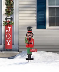 Glitzhome 36" Metal Christmas African Nutcracker Yard Stake