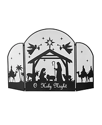 Glitzhome 48" Metal Christmas Mesh Silhouette Nativity Scene Screen