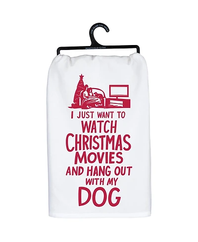 Primitives by Kathy Just Want to Hang Out with My Dog Kitchen Towel