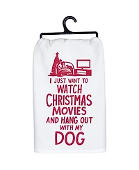 Primitives by Kathy Just Want to Hang Out with My Dog Kitchen Towel