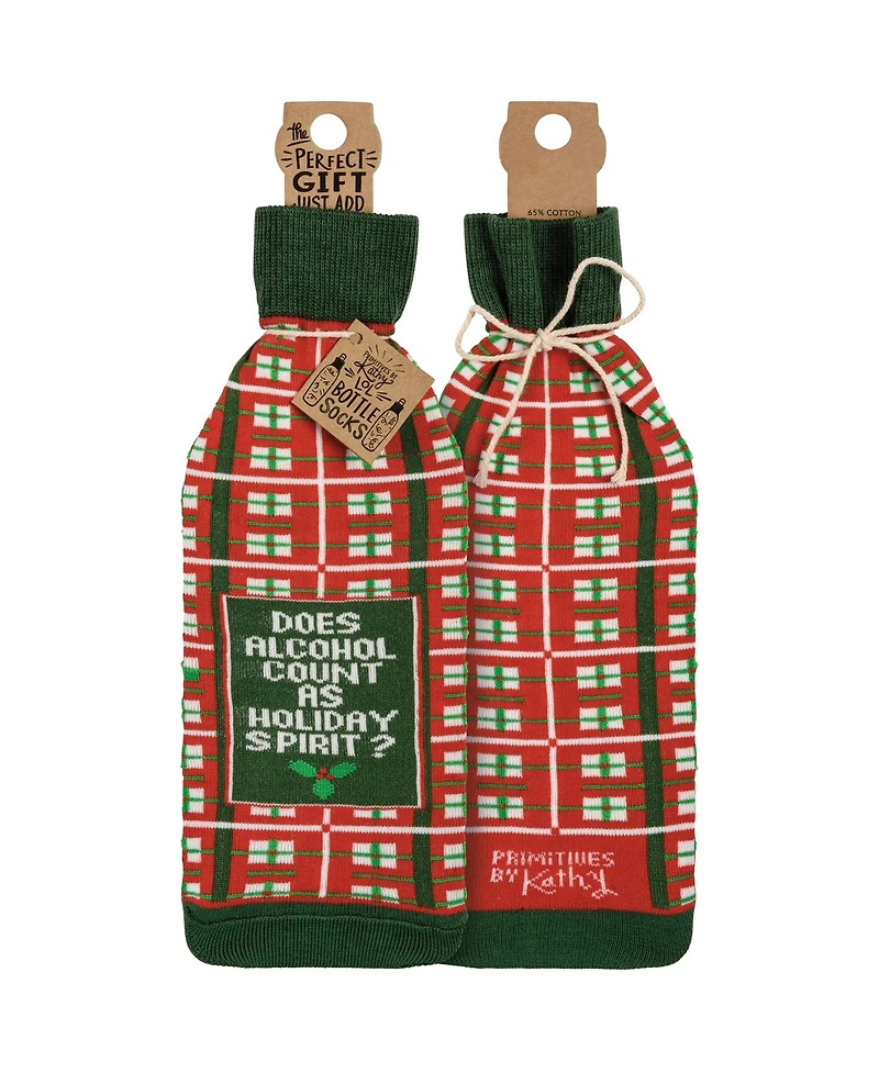Primitives by Kathy Does Alcohol Count as Holiday Spirit Bottle Sock