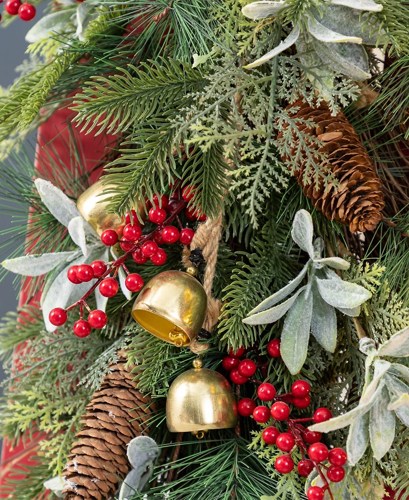 Glitzhome 34.25" Wooden Christmas Sleigh Porch Decor