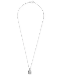 Diamond Octagon Halo Cluster 18" Pendant Necklace (1/3 ct. t.w.) in Sterling Silver, Macy's Exclusive