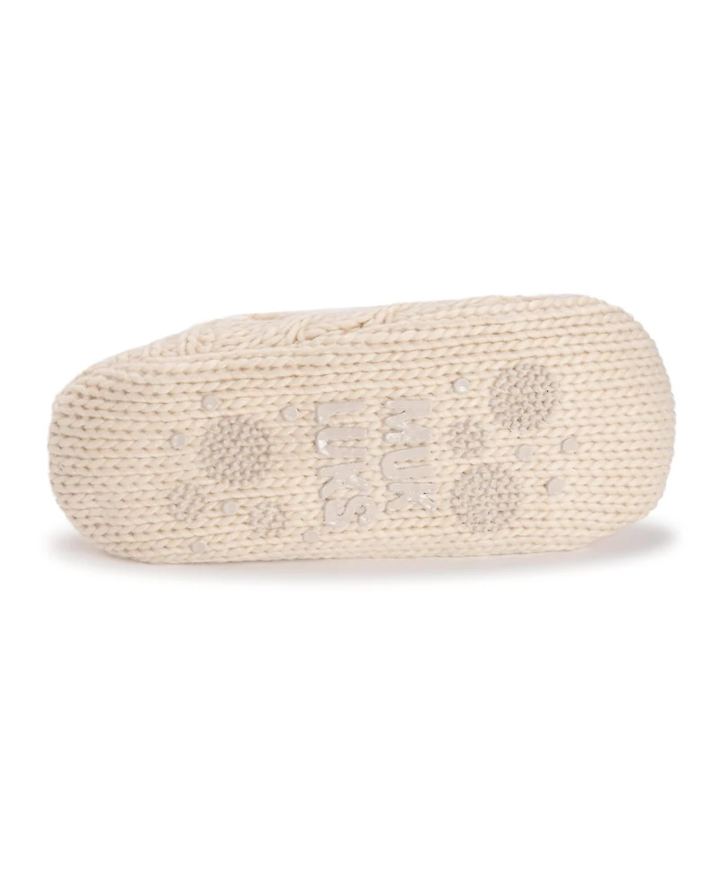 Muk Luks Women's Chunky Ballerina Slipper With Ribbed Heel