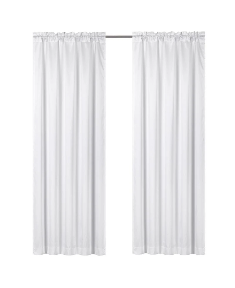 Kate Aurora Basic Faux Silk Rod Pocket Shimmery Sheer Single Window Curtain Panel - in. in