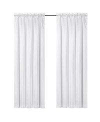 Kate Aurora Basic Faux Silk Rod Pocket Shimmery Sheer Single Window Curtain Panel - in. in