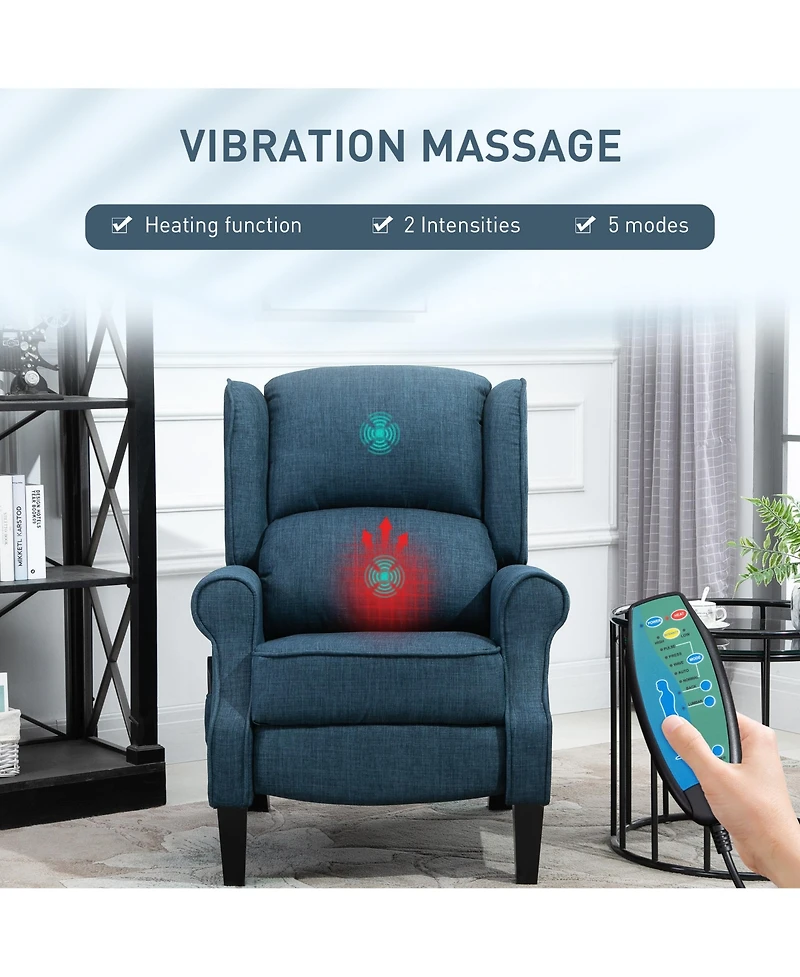 Homcom Massage Recliner Sofa with Heat Function, Remote Control,
