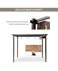Outsunny 10' x 10' Pergola with Retractable Shade Canopy, Aluminum