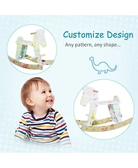 Qaba Wooden Rocking Horse Toddler Baby Ride-on Toys for Kids 1-3 Years