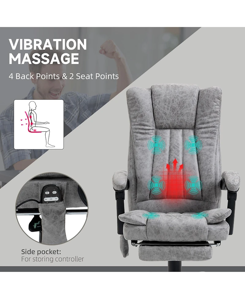 Vinsetto Massage Office Chair, High Back Reclining Desk Chair,
