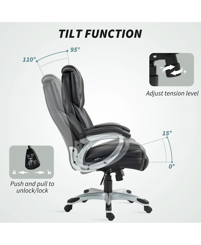 Homcom Office Chair with Swivel Wheels & Adjustable Height,