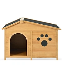 Streamdale Furniture 48" Wooden Dog House with Porch & Fencing