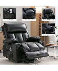 Streamdale Furniture Electric Massage Lift Chair w/ Heat & Vibration Usb Black