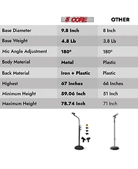 5Core Mic Stand Pair Floor Adjustable Universal Heavy Duty Gooseneck Microphone Stands Round Base Soporte De micrA fono