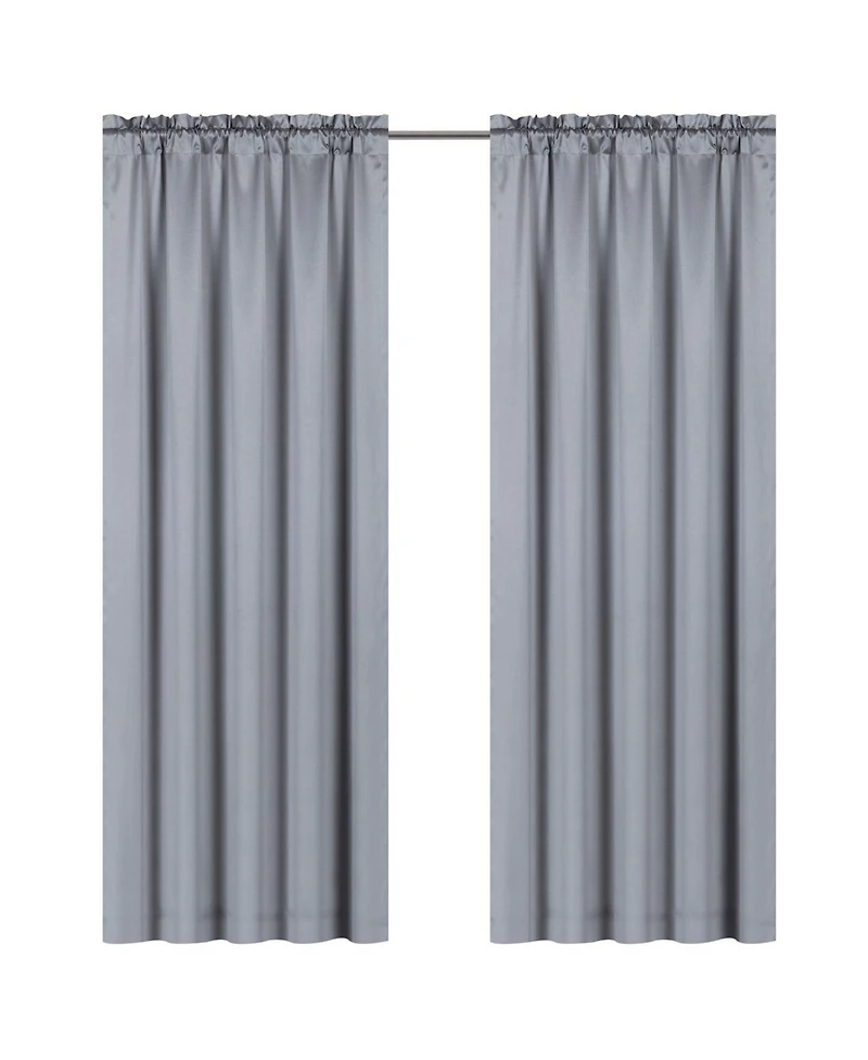 Kate Aurora Basic Faux Silk Rod Pocket Shimmery Sheer Single Window Curtain Panel - in. in