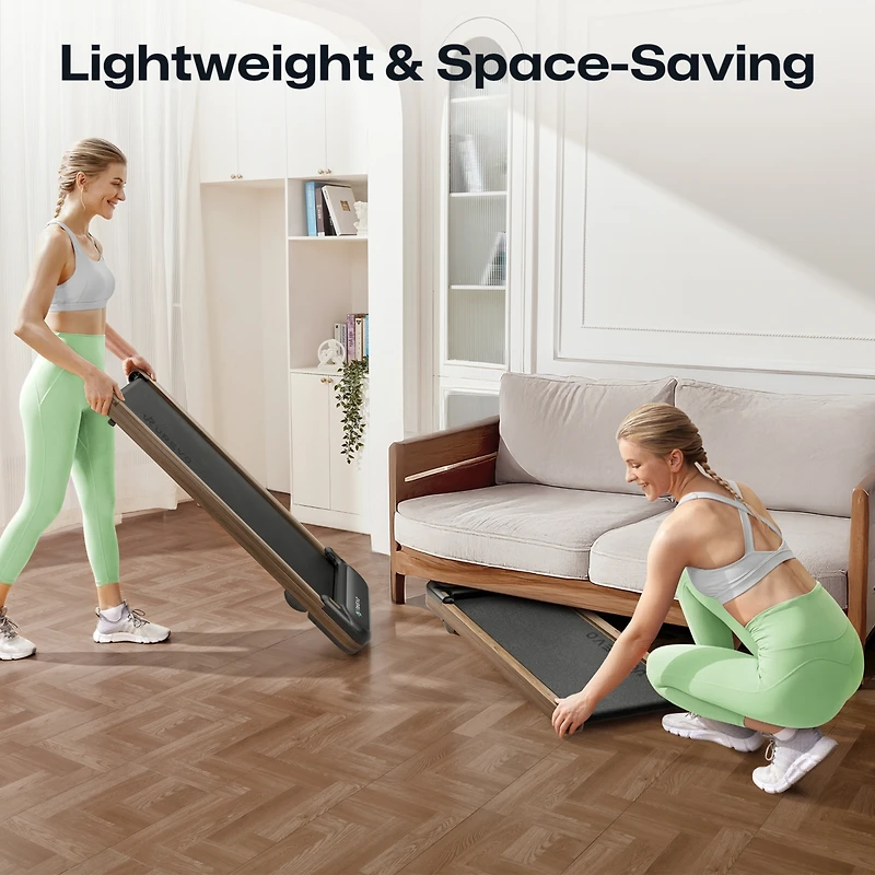 Urevo Smart Walking Pad, Compact Under Desk Treadmill with Double Shock Absorption, Quiet Operation, Workout App with Track Insights and Miit Mode, Pl