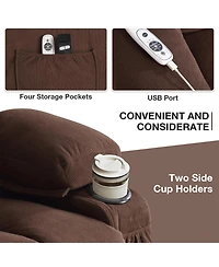 Power Lift Recliner Chair with Heat and Massage Electric Fabric for Elderly