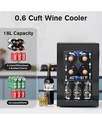Cowsar 24 Cans Mini Fridge Cooler, Beverage Refrigerator Countertop Drink Cooler for Soda, Canned Beer, Adjustable Digital Temperature Control for Hom