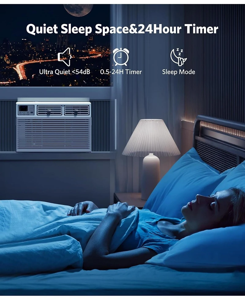 Cowsar 12,000 Btu Window Air Conditioner Cools up to 550 Sq. ft, Ultra Quiet Window Ac Unit with Remote Control, 4 in 1 Energy Saving Air Conditioner