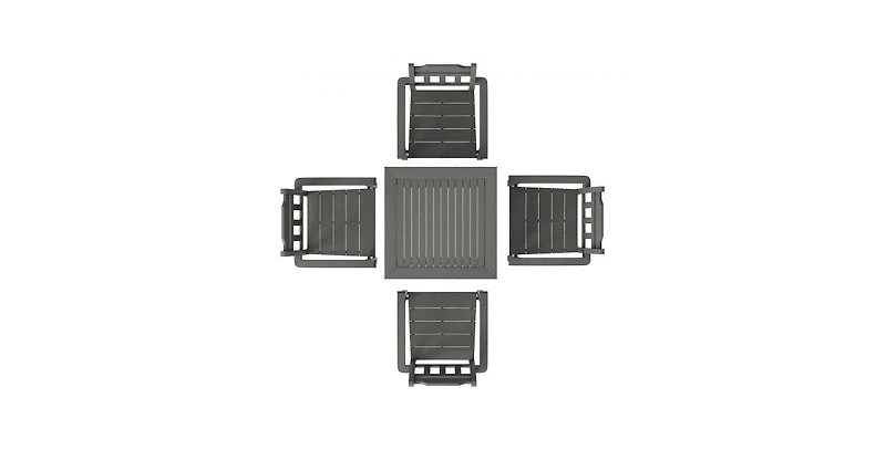 Slickblue 5-Piece Outdoor Dining Set with Square Table and Chairs for Deck or Backyard