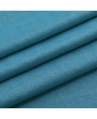 Kate Aurora Semi Sheer Flax Styled Turquoise Rod Pocket Single Window Curtain Panel - 52 in. W x 84 in. L