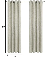 Kate Aurora 2 Piece Metallic Sparkle Thermal Grommet Blackout Curtain Panels