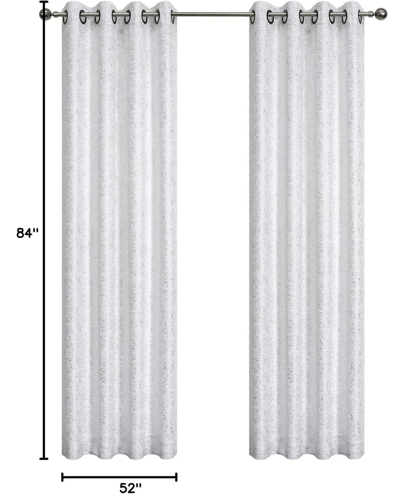 Kate Aurora 2 Piece Metallic Sparkle Thermal Grommet Blackout Curtain Panels