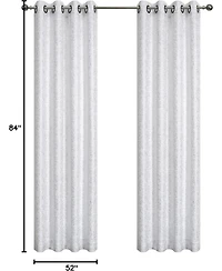 Kate Aurora 2 Piece Metallic Sparkle Thermal Grommet Blackout Curtain Panels