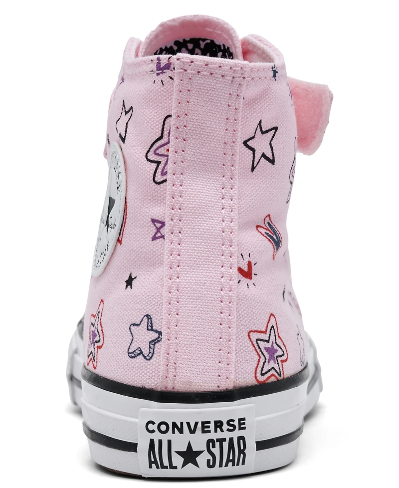 Converse Little Girls Chuck Taylor All Star Doodles Stay-Put Closure Strap High Top Casual Sneakers from Finish Line
