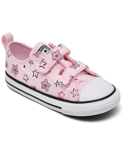 Converse Toddler Girls Chuck Taylor All Star Doodles 2V Stay-Put Closure Strap Low Top Casual Sneakers from Finish Line