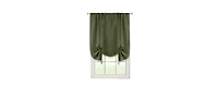 Kate Aurora Shabby Linen Farmhouse Sheer Flax Curtain Tie Up Single Window Shade - 42 in. W x 63 L, Toast