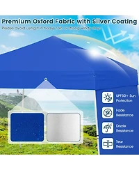 Gymax 14 X 9.2 Ft Pop up Canopy Tent w/ 2 Convertible Sidewalls to Awning & Stakes