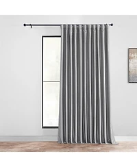 Half Price Drapes Silver Extra Wide Vintage Textured Faux Dupioni Silk Blackout Curtain