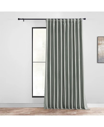 Half Price Drapes Silver Extra Wide Vintage Textured Faux Dupioni Silk Blackout Curtain