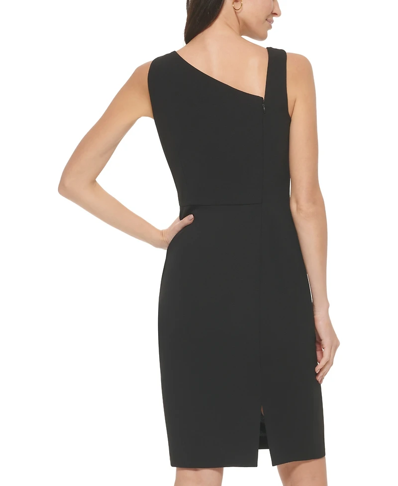 Calvin Klein Women's Asymmetric Scuba Sheath Dress