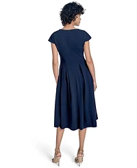 Calvin Klein Women's Scuba Crepe Square-Neck Fit & Flair Dress