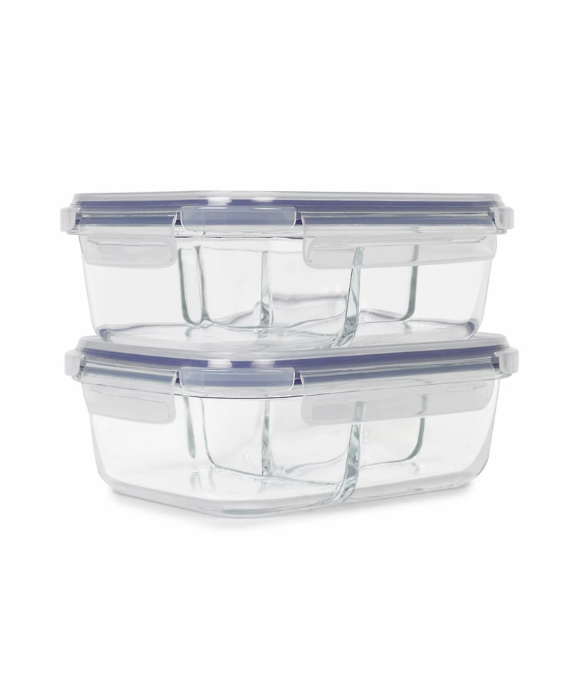 Sedona Kitchen 2-Pack Three Compartment Glass Storage Set