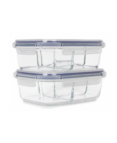 Sedona Kitchen 2-Pack Three Compartment Glass Storage Set